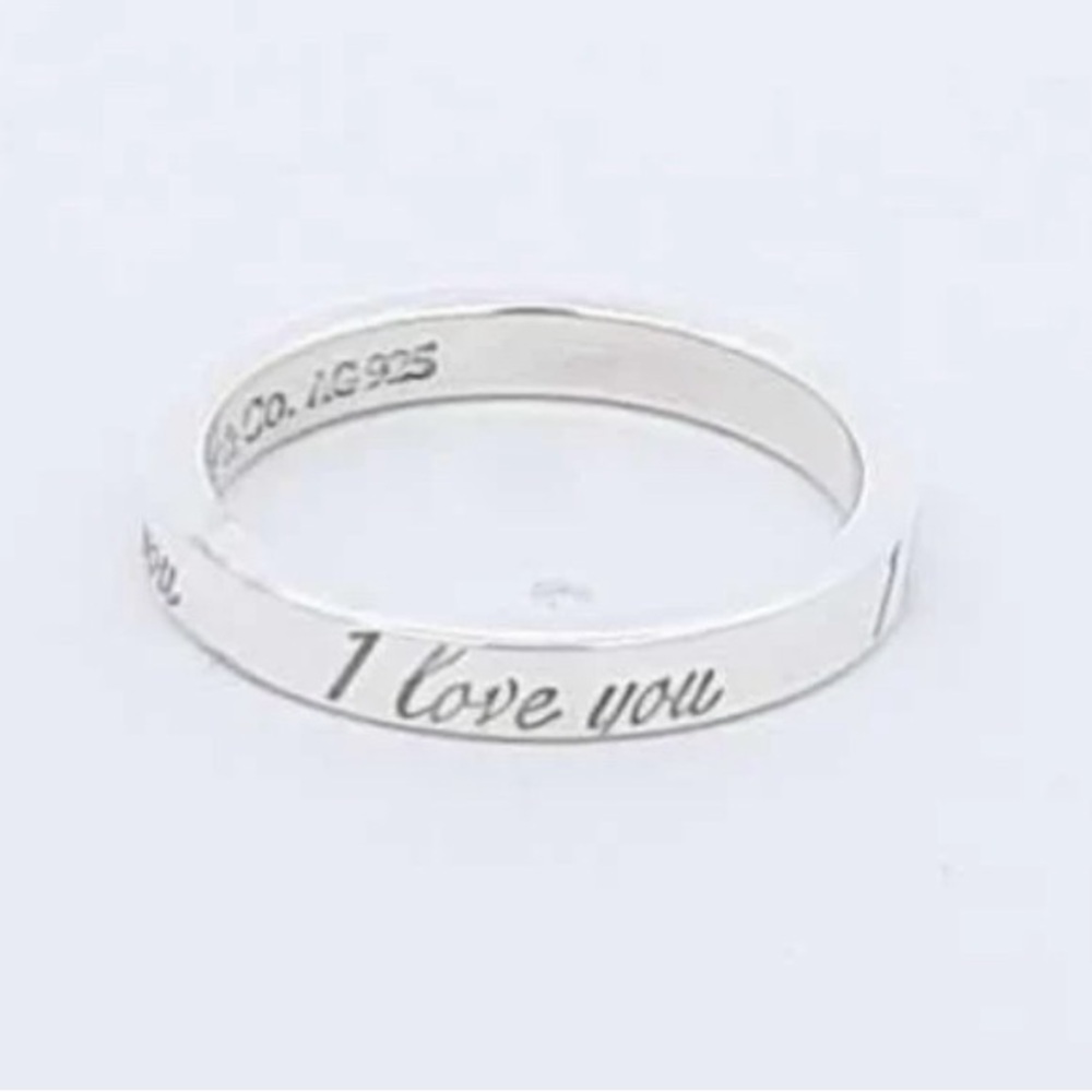 Tiffany & Co. Retired Notes "I Love You" Ring - 925 Sterling Silver - Size 7.5